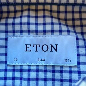 Eton Blue & White check shirt 👔